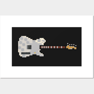 Pixel Silver Mirror Esquire Guitar Posters and Art